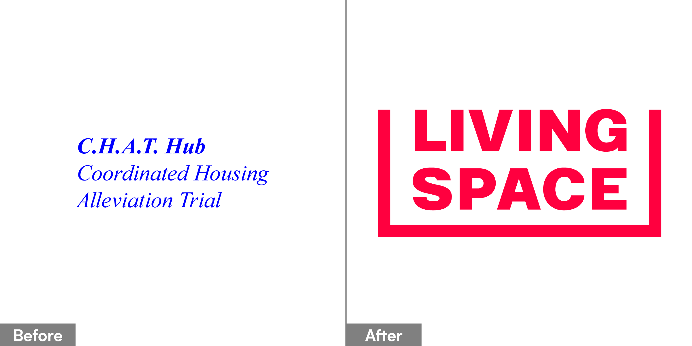 Living Space Logo, Before and After